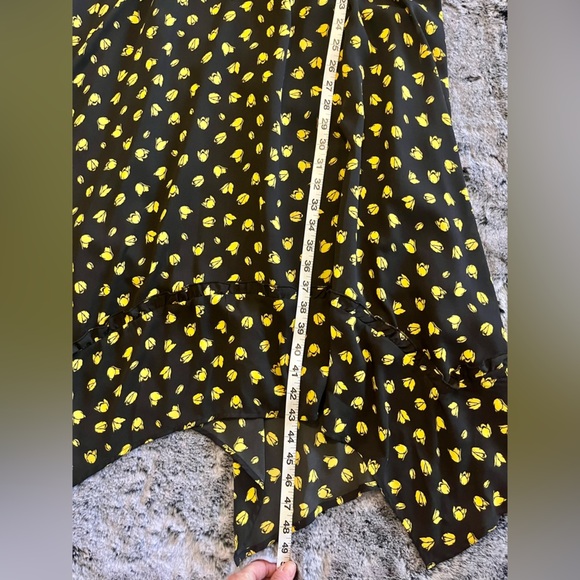 Who What Wear black & yellow floral print dress, sleeveless midi EUC Small - Picture 13 of 15